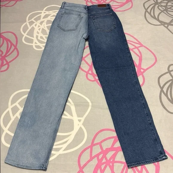 Hollister Ultra High-Rise Two-Tone Straight Leg Jeans - Picture 5 of 8